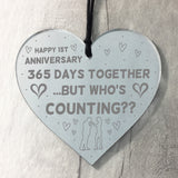 Funny 1st Anniversary Gift For Boyfriend Girlfriend Wood Heart