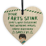 Rude Birthday Gift For Her Him Wooden Heart Funny Quarantine