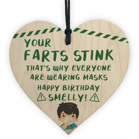 Rude Birthday Gift For Her Him Wooden Heart Funny Quarantine
