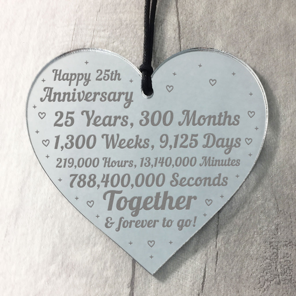 25th Anniversary Gift Ideas for Him - 25 Year Wedding Gift for Her -We  Celebrate | eBay