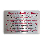 Valentines Day Gift Metal Card For Wallet Gift For Husband