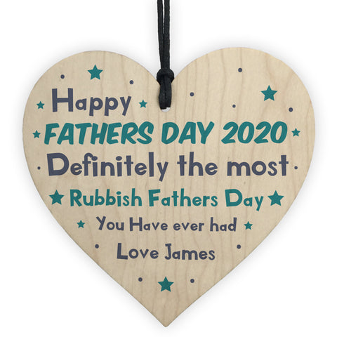 Fathers Day Wooden Heart Gift PERSONALISED Gift Idea For Dad