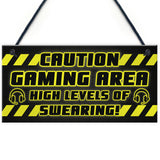 CAUTION Gaming Area Plaque Gaming Sign Gamer Gift Christmas