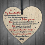 My Dearest Father FATHERS DAY Wooden Hanging Heart Sign Gift