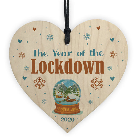 Christmas Tree Decoration Lockdown Memory Gift Wood Heart