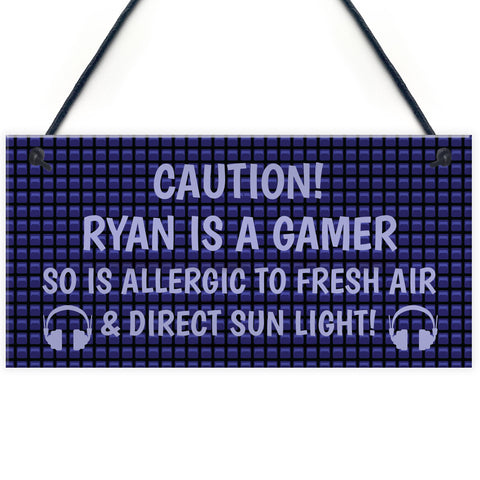 Funny Gaming Sign For Dad Son Brother PERSONALISED Gamer Gift