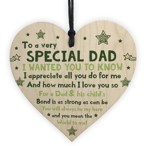 Novelty Gift For Dad Wooden Hanging Heart Gift For Fathers Day