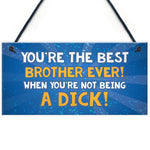 Rude Funny Gift For Brother Hanging Plaque Quirky Brother Gift