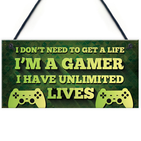 Gaming Sign Bedroom Accessories Hanging Sign For Games Room