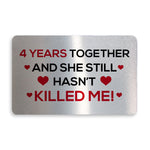 Funny Rude 4th Anniversary Gift For Wife Girlfriend Wallet Card