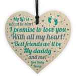 Dad Birthday Christmas Gift Wood Heart Daddy To Be From Bump