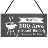 Personalised BBQ Area Sign Novelty Garden Decor Signs Barbecue