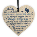 Daddy To Be Gifts From Daughter And Son Wood Heart From Bump