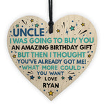 Superhero UNCLE Birthday Gifts Personalised Wooden Heart Gift