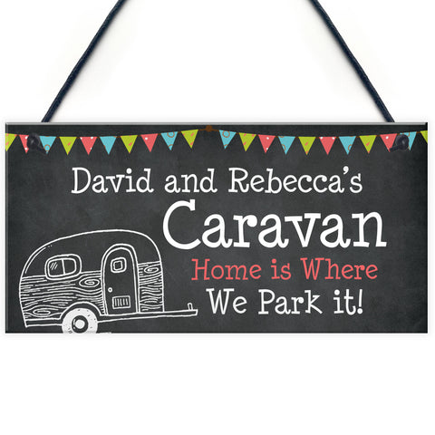 Shabby Chic Personalised Caravan Sign Home Decor Gift