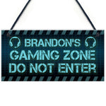 Rustic Gaming Zone Sign PERSONALISED Boys Bedroom Man Cave