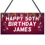 Happy Birthday Banner PERSONALISED Plaque Party Decoration