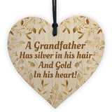 Grandfather Grandad Gifts Novelty Wood Heart Gift For Birthday