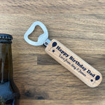 Quirky Dad Birthday Gift Wooden Bottle Opener Personalised Gift