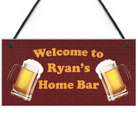 NOVELTY Home Bar Sign PERSONALISED Alcohol Beer Gift