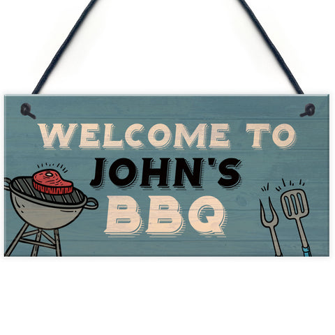 Personalised BBQ Sign For Garden Man Cave Shed Sign Gift For Men