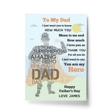 Fathers Day Gift For Dad Personalised Superhero DAD Daddy Art