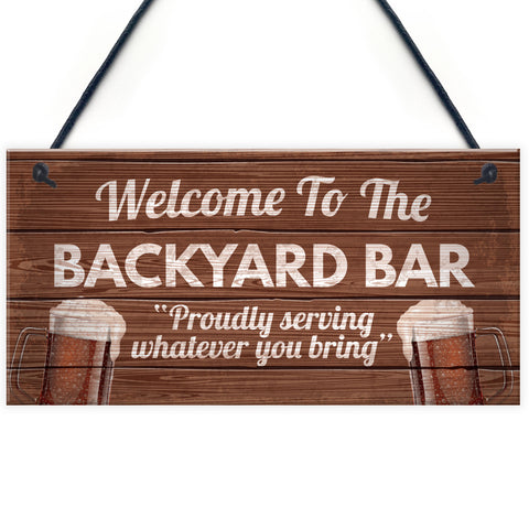 Novelty Backyard Bar Hanging Plaque Garden Man Cave Sign
