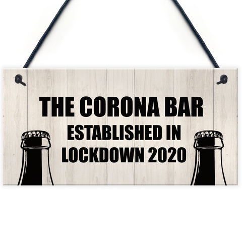 Funny Bar Sign For Garden Man Cave Home Bar Lockdown Corona Bar