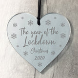 Lockdown 2020 Memory Christmas Tree Bauble Engraved Heart