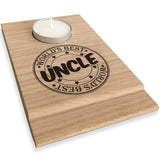 Worlds Best Uncle Candle Gift Set Tea Light Holder