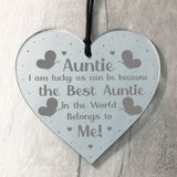 Novelty Auntie Gift For Birthday Christmas Engraved Heart