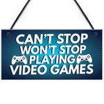 Funny Gamer Gift Hanging Plaque For Boys Bedroom Man Cave Sign