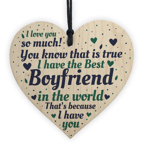 Boyfriend Christmas Card Gifts Wooden Heart Anniversary Gifts