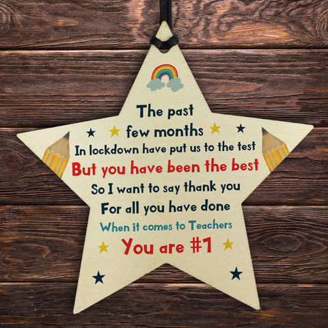 Cute Poem For Teacher Wooden Star Thank You Gift For Assistant