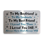 Valentines Day Gift For Boyfriend Novelty METAL Wallet Card