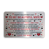 Valentines Day Gift For Wife Wallet Card Insert Gift For Her