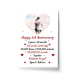 PERSONALISED 3rd Anniversary Gift For Husband Wife A4 Print