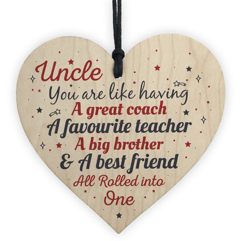 UNCLE Best Friend Gift Wooden Heart Sign Birthday Gift For Uncle