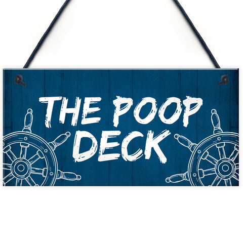 Funny Nautical Theme Sign For Bathroom Toilet Loo Beach Theme