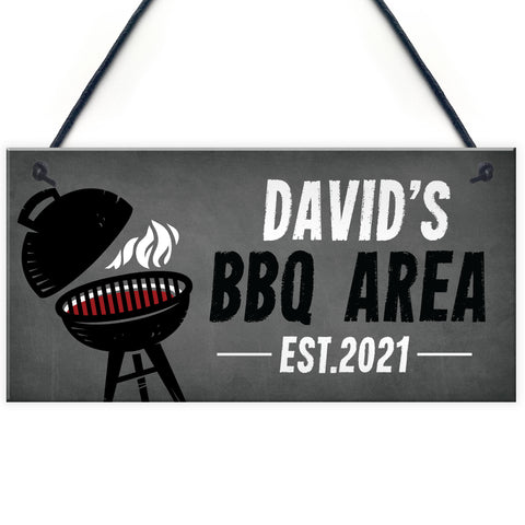 Personalised BBQ Area Sign Garden Man Cave Shed Sign Home Gift