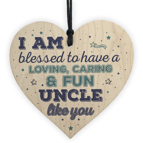 Uncle Gifts Birthday Friendship Sign Wood Heart Plaque Keepsake