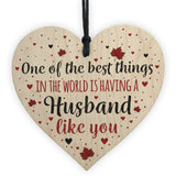 Husband Birthday Christmas Card Wooden Heart Anniversary Gift