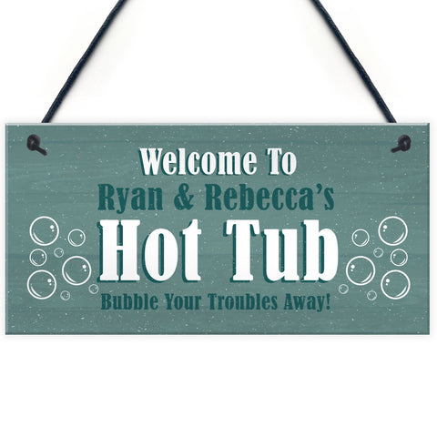 Hot Tub Personalised Plaques Novelty Home Decor Gifts Garden