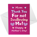 Funny Joke Mothers Day Card From Daughter Son Humorous Card