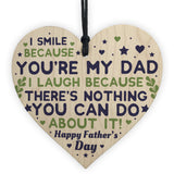 Cheeky Fathers Day Gift Wood Heart Funny Fathers Day Gift