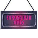 CORONA BAR OPEN Sign Neon Effect Home Bar Pub Man Cave Sign