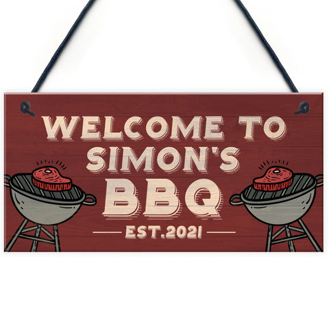 Personalised BBQ Barbecue Signs Personalised Garden Decor Gifts