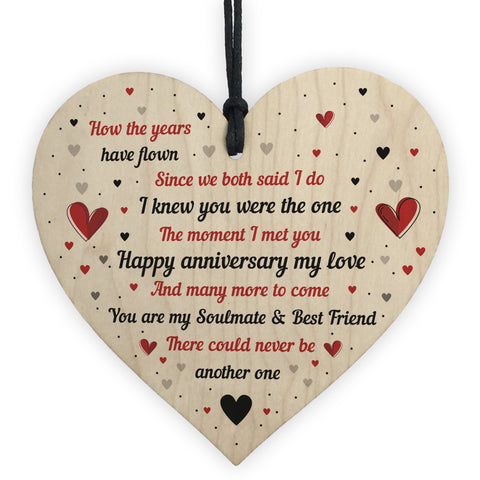 Handmade Anniversary Gift For Husband Wife Wood Heart Keepsake