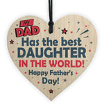 Fathers Day Gift From Daughter Novelty Wooden Heart Sign Gifts