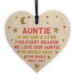 Novelty Gift For Auntie Birthday Christmas Wood Heart Thank You